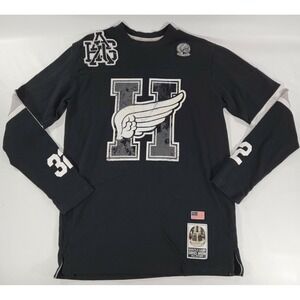HUSTLE GANG Varsity Football Hock Grid Iron Chief Men's Long Sleeve Shirt M Rare